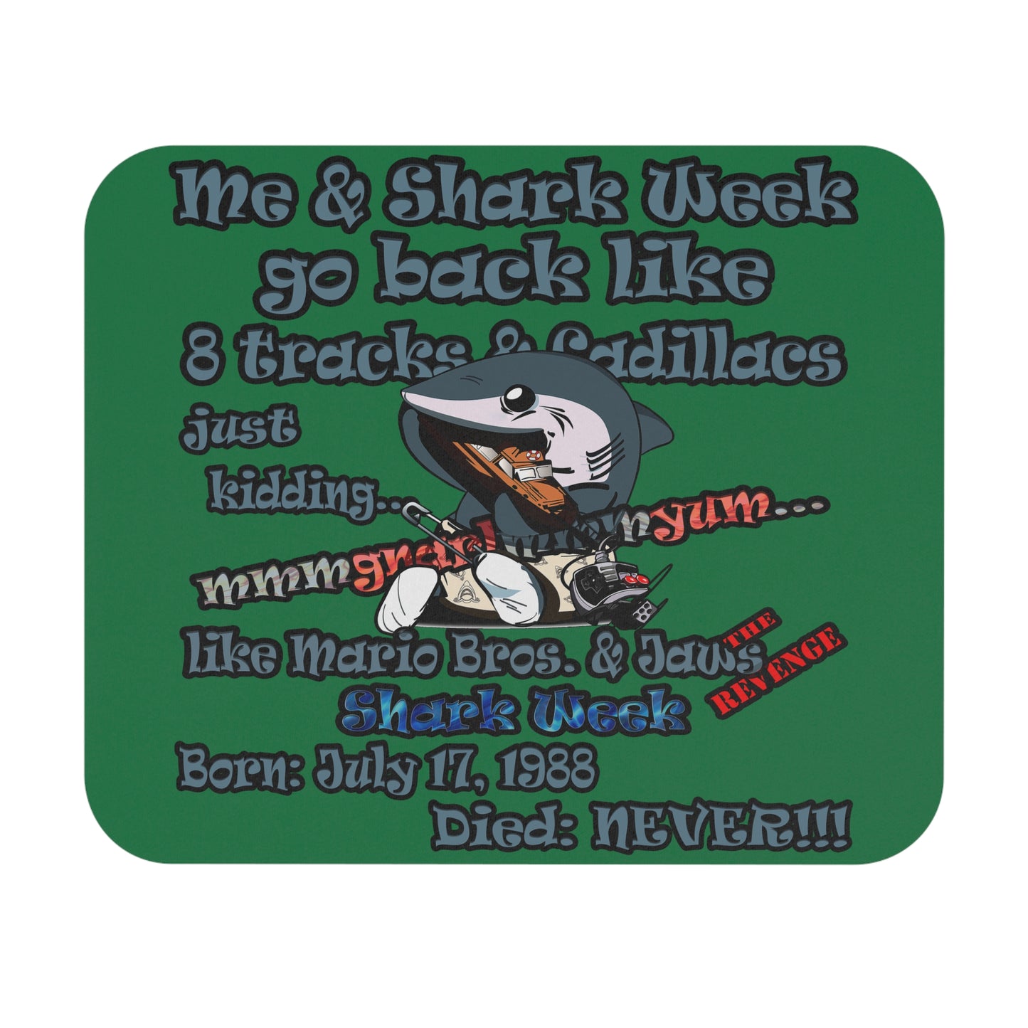 shark week - Mouse Pad (Rectangle) - (dark green)