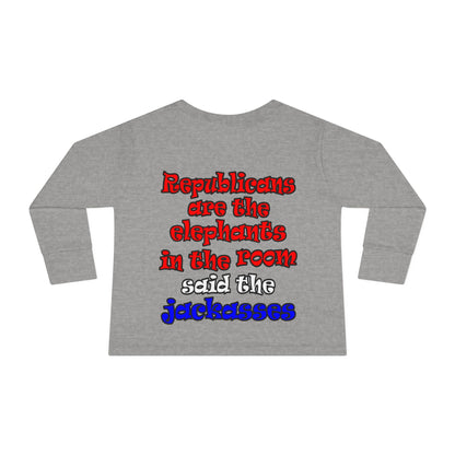 donkeys and elephants - Toddler Long Sleeve Tee