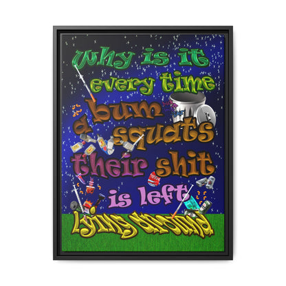 the bum's shit - framed canvas art ('snoops' background)