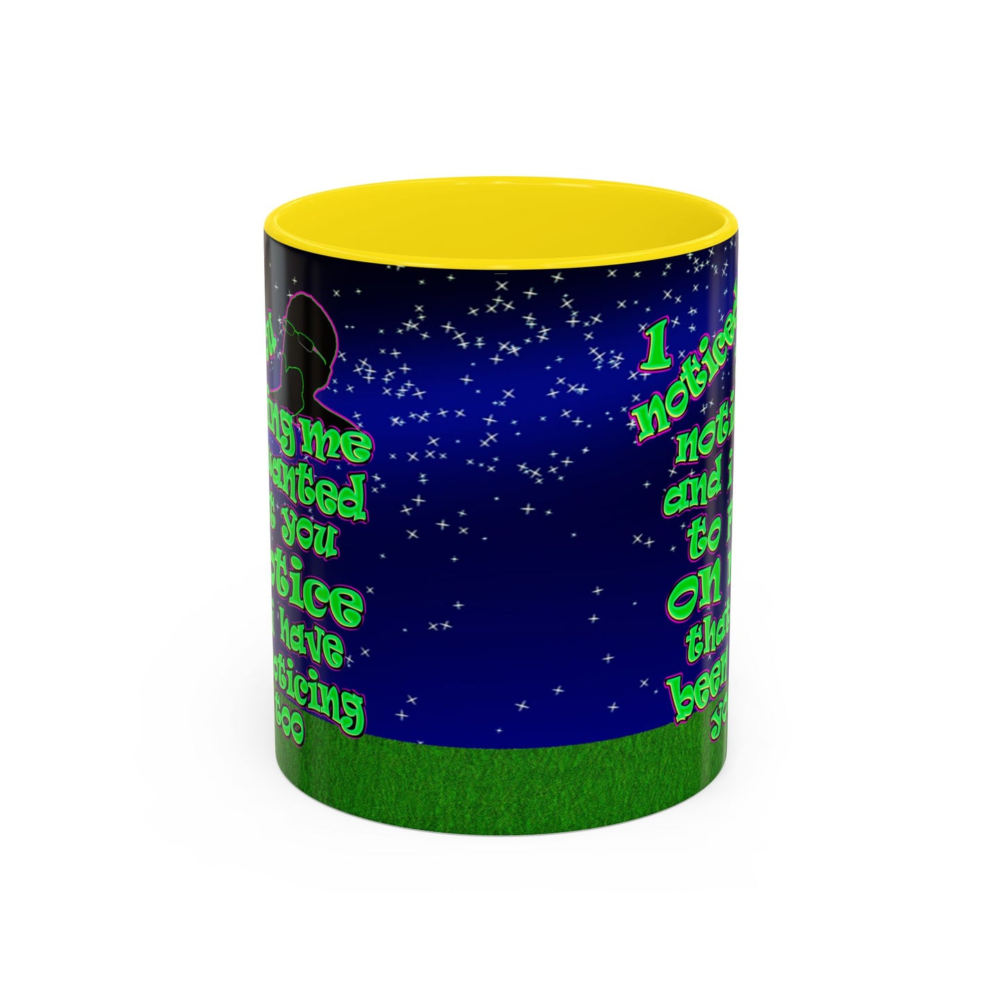 noticed you noticing - Accent Mug ('snoops' background)