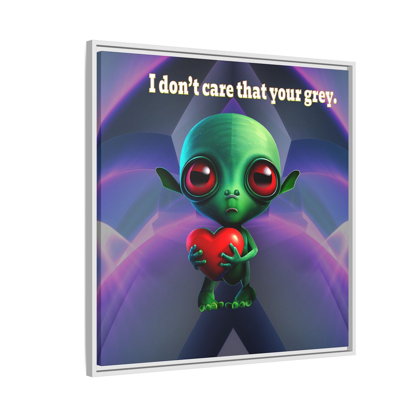 I don't care that your grey - framed canvas art (grey-pink wave)