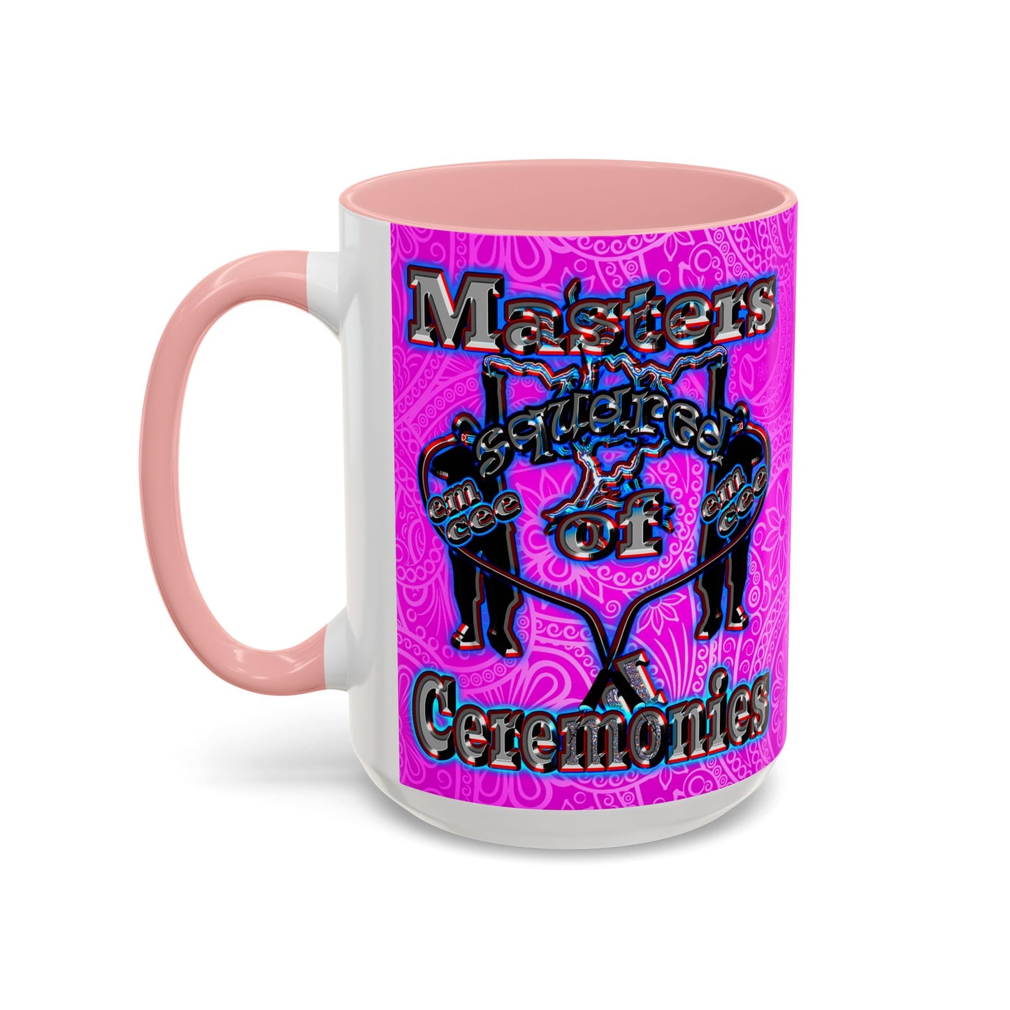 em cee squared - Accent Mug (pink swirl)