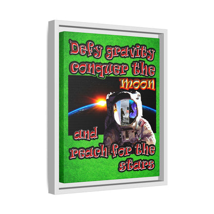 defy conquer reach - framed canvas art (green turf)