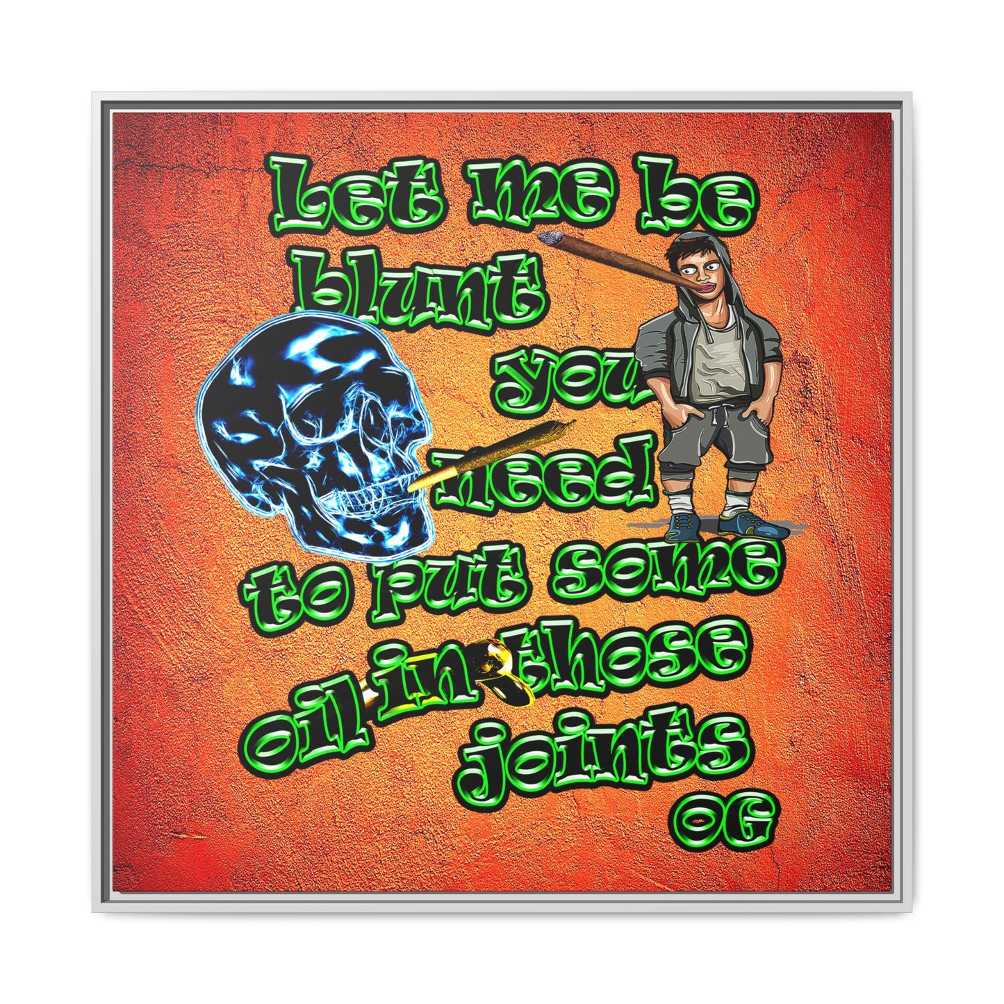 og - framed canvas art (burnt orange)