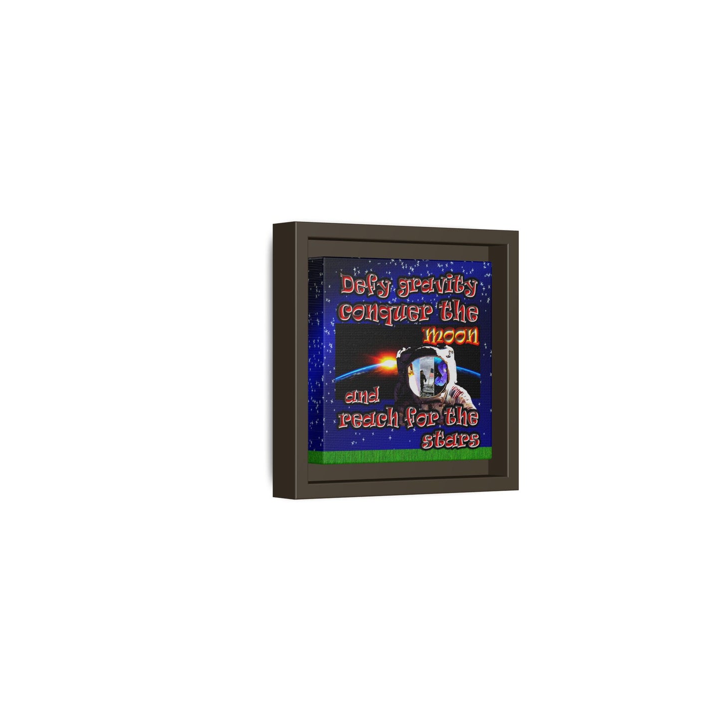 defy conquer reach - framed canvas art ('snoops' background)