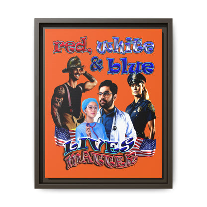 rw&b lives matter - framed canvas art (orange)
