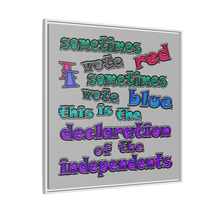 declaration of the independents - framed canvas art (light grey)