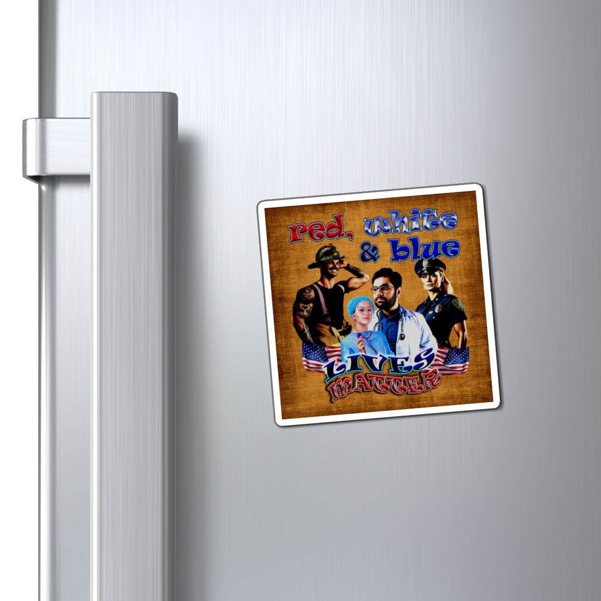 rw&b lives matter - Magnets - (brown papyrus)