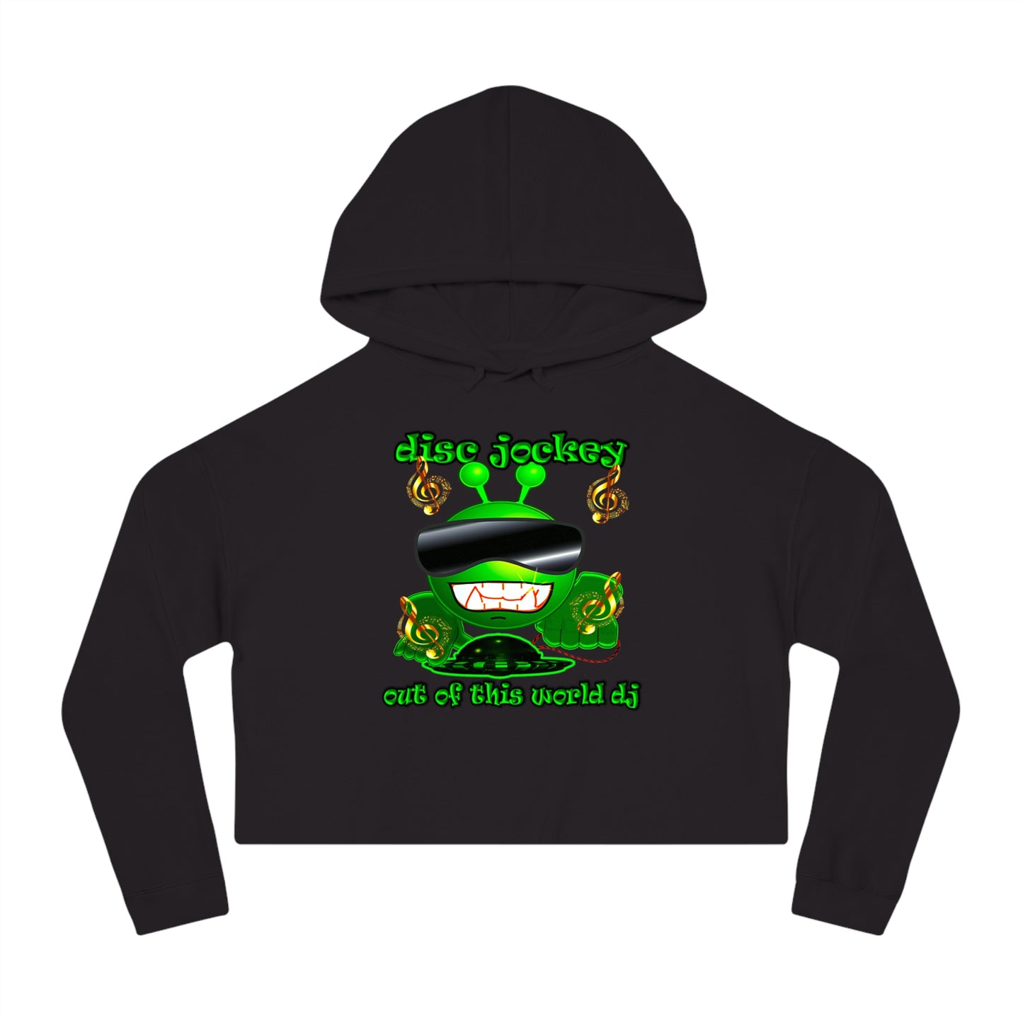 disc jockey - Women’s Cropped Hooded Sweatshirt
