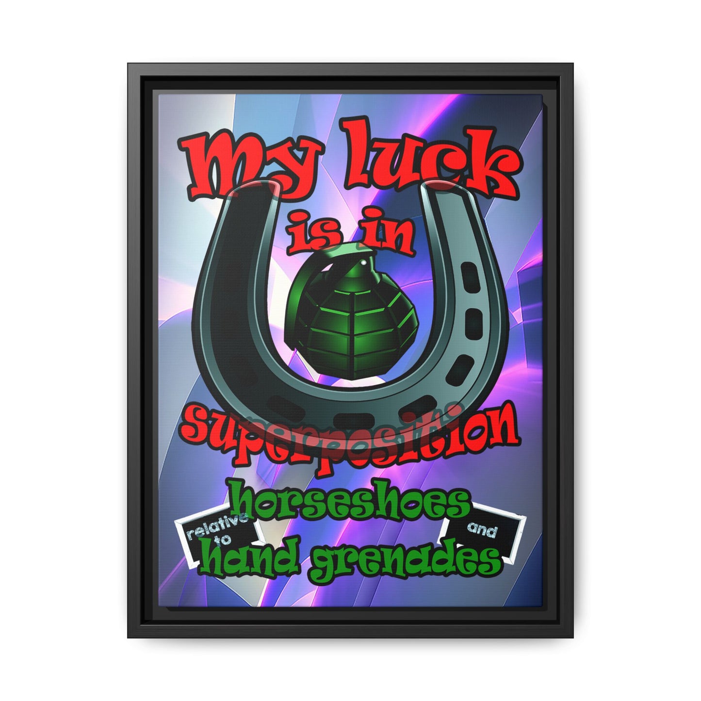 my luck - framed canvas art (grey-pink wave)
