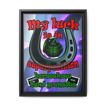 my luck - framed canvas art (grey-pink wave)