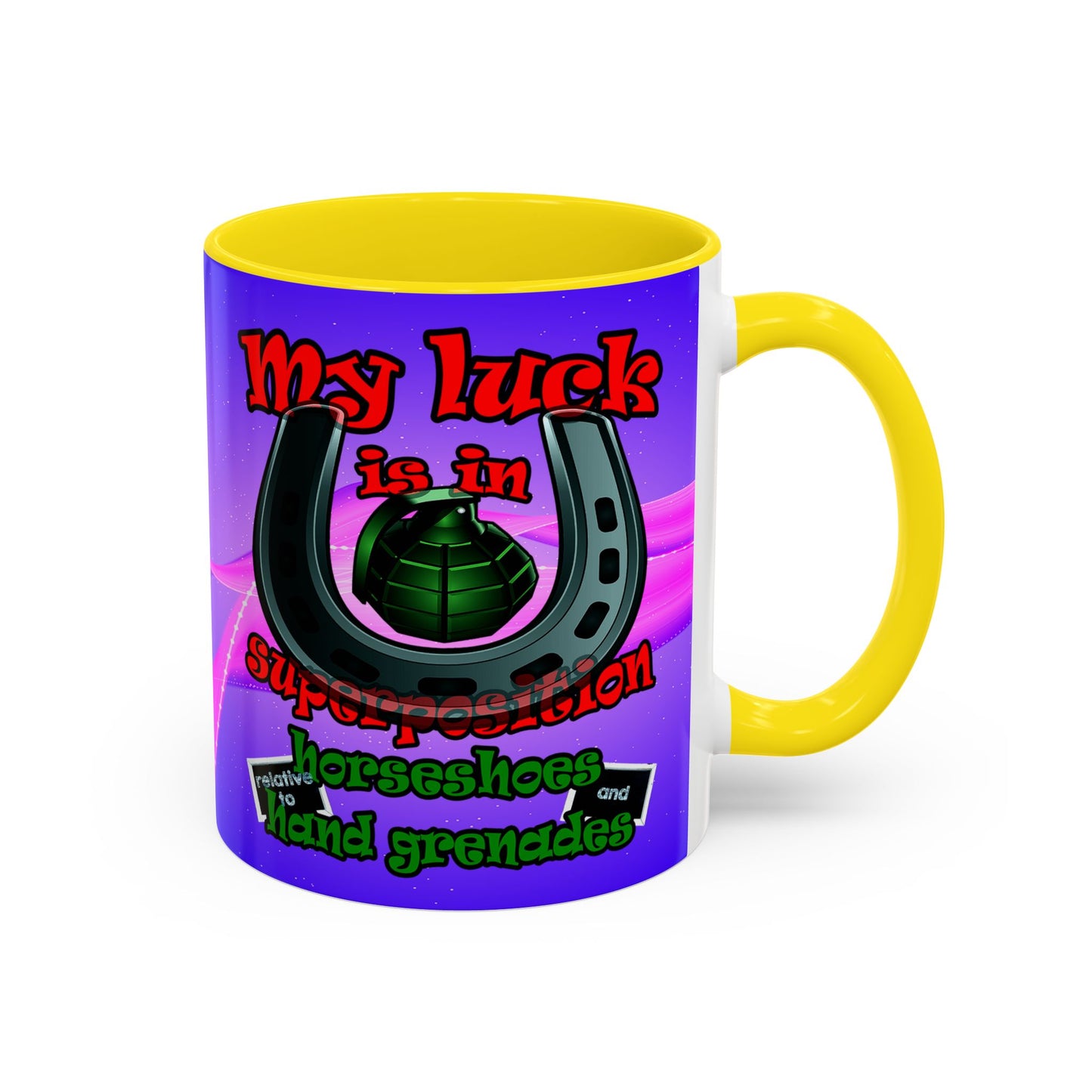 my luck - Accent Mug (purple-pink wave)