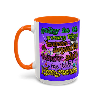 the bum's shit - Accent Mug (purple-pink wave)