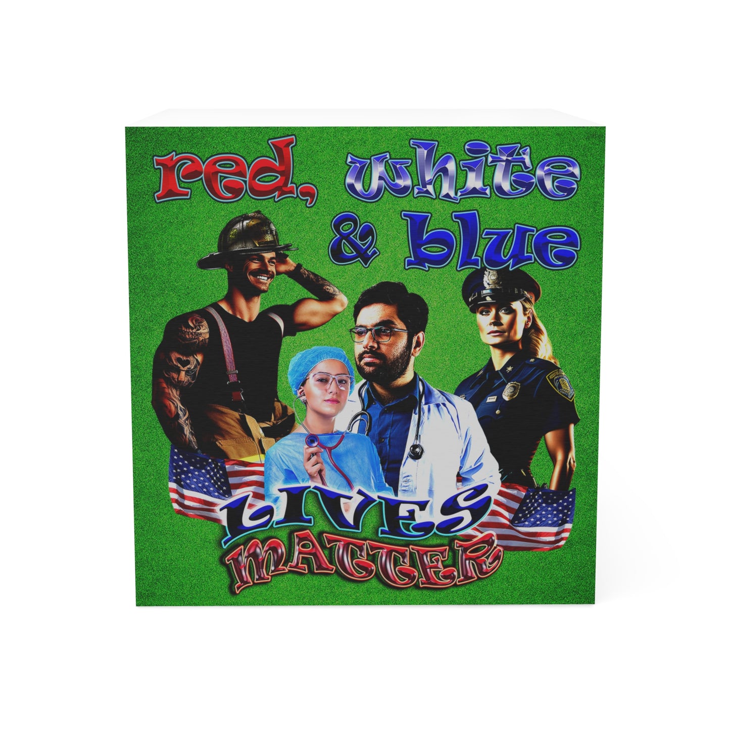 rw&b lives matter - note cube (green turf)