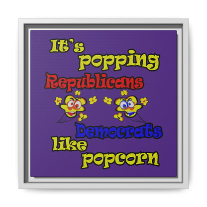 popping like popcorn - framed canvas art (purple)