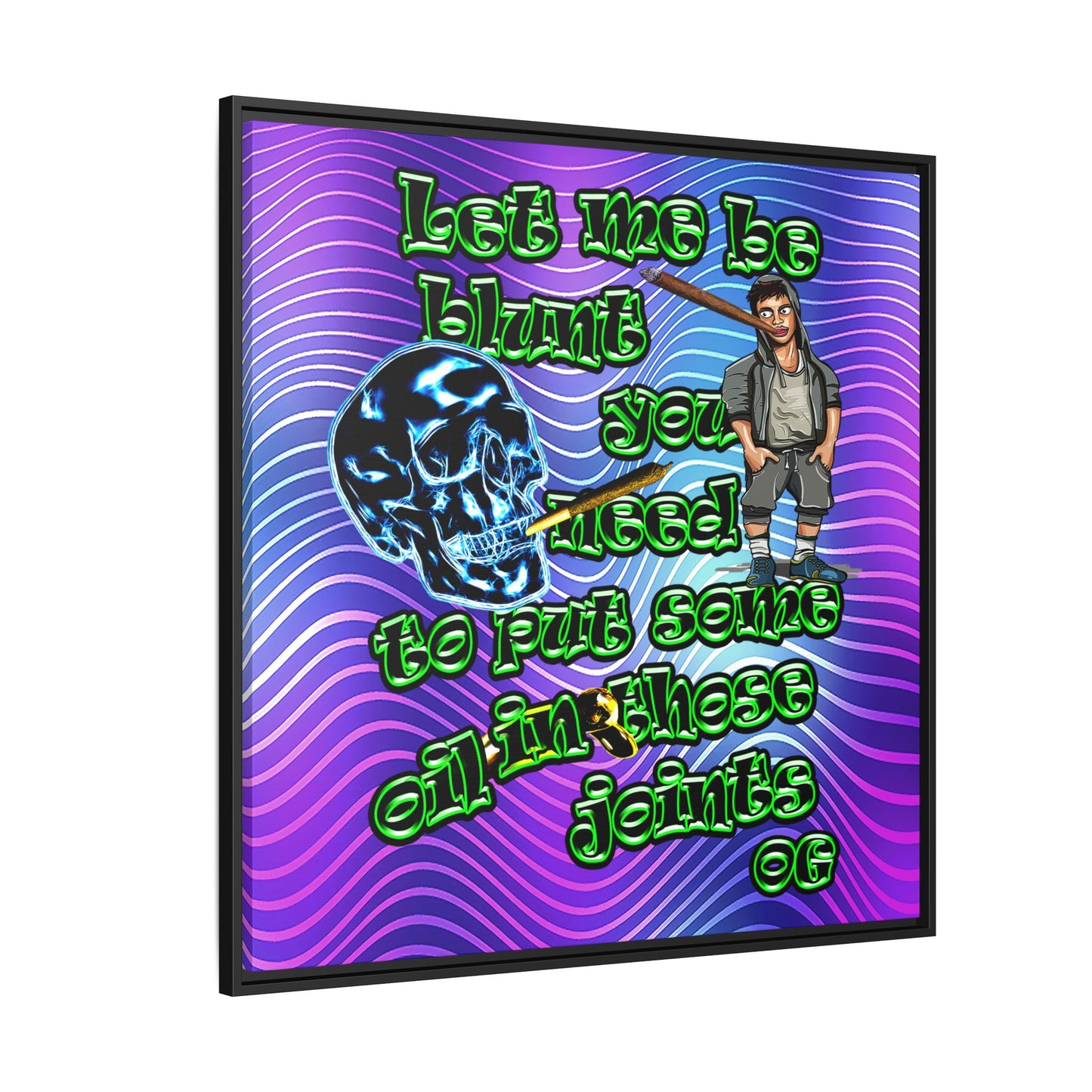 og - framed canvas art (purple wave)