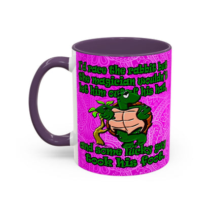 turtle race - Accent Mug (pink swirl)
