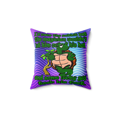 turtle race - Faux Suede Square Pillow - (purple wave)