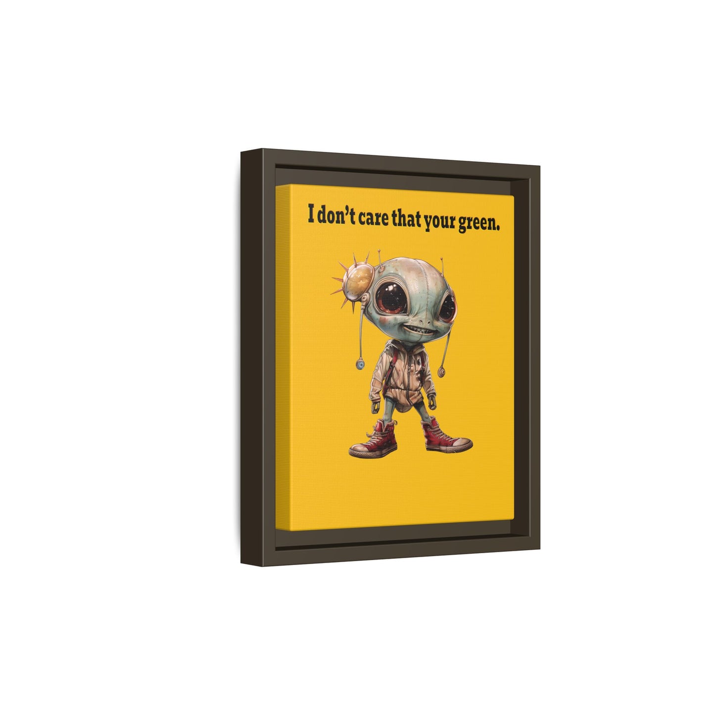 I don't care that your green - framed canvas art (yellow)