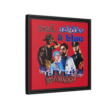 rw&b lives matter - framed canvas art (dark red)