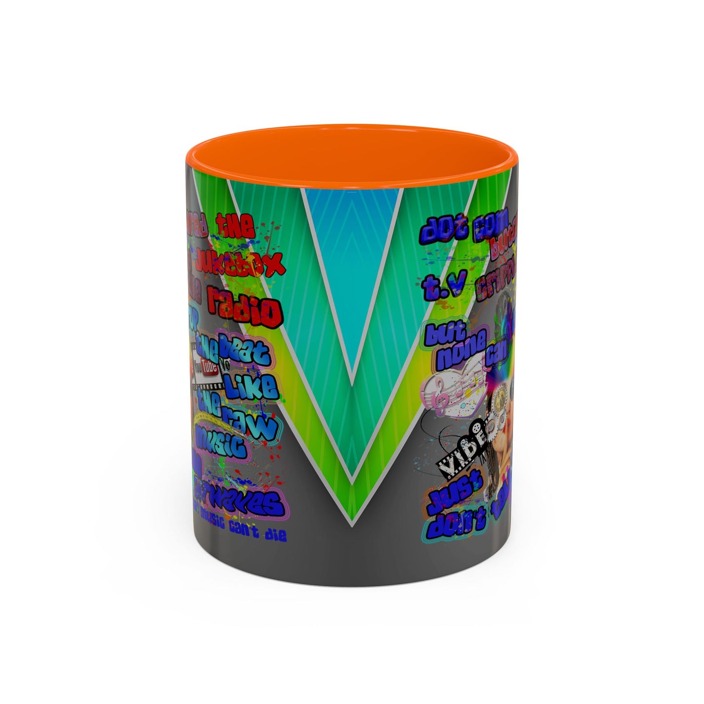 drop the beat - Accent Mug (rainbow split)