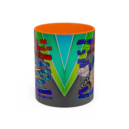 drop the beat - Accent Mug (rainbow split)
