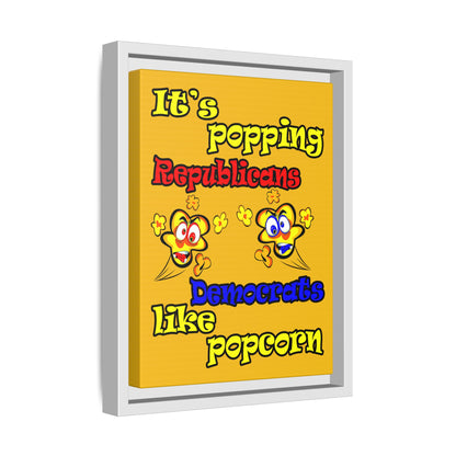 popping like popcorn - framed canvas art (yellow)