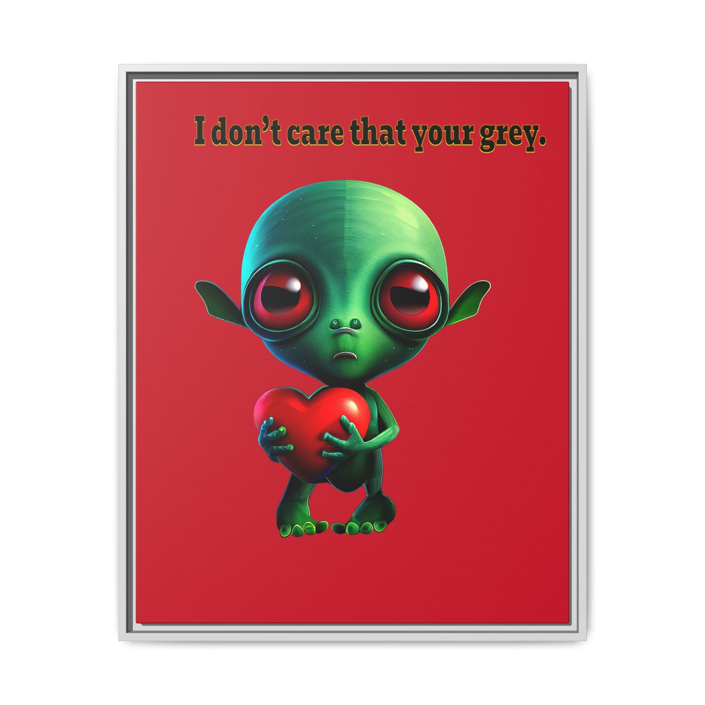 I don't care that your grey - framed canvas art (dark red)