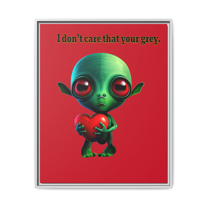 I don't care that your grey - framed canvas art (dark red)