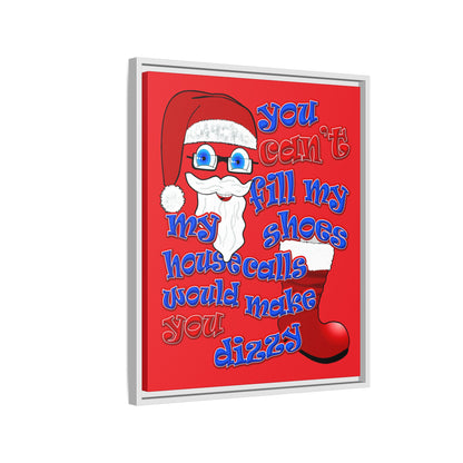 santa's shoes - framed canvas art (red)
