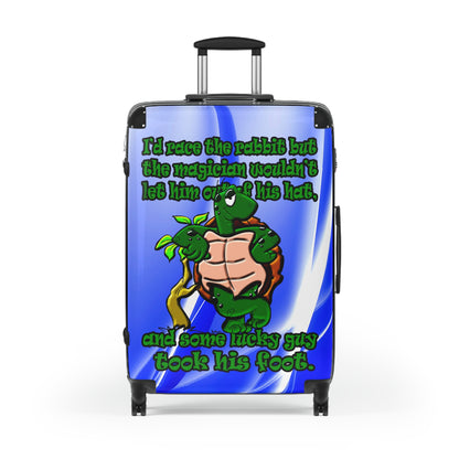 turtle race - Suitcase (blue-white wave)