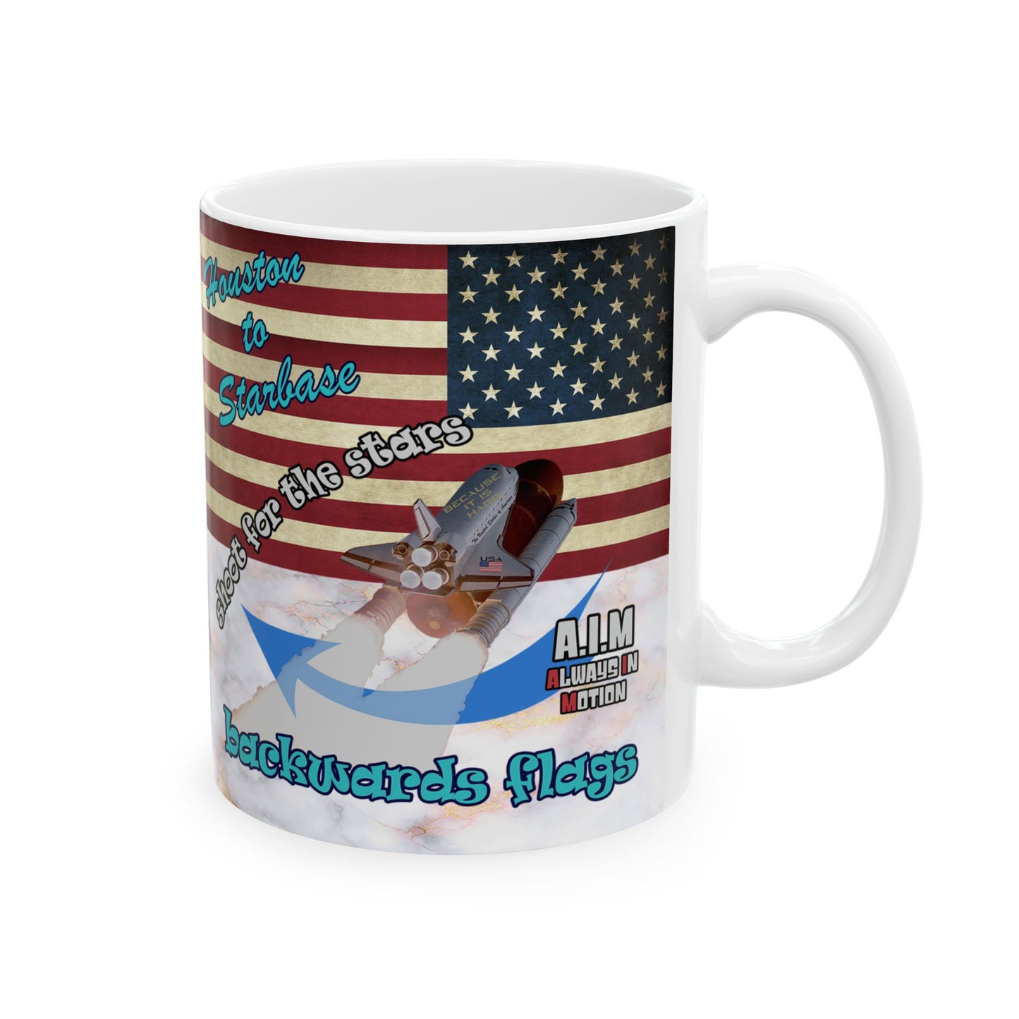 shoot for the stars - White Mug (white marble)