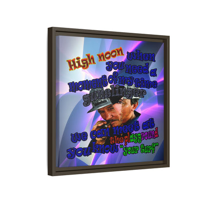 high noon - framed canvas art (grey-pink wave)