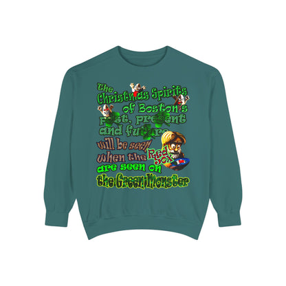 christmas spirits of boston - Unisex Garment-Dyed Sweatshirt