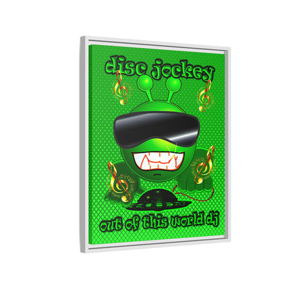 disc jockey - framed canvas art (logo green)