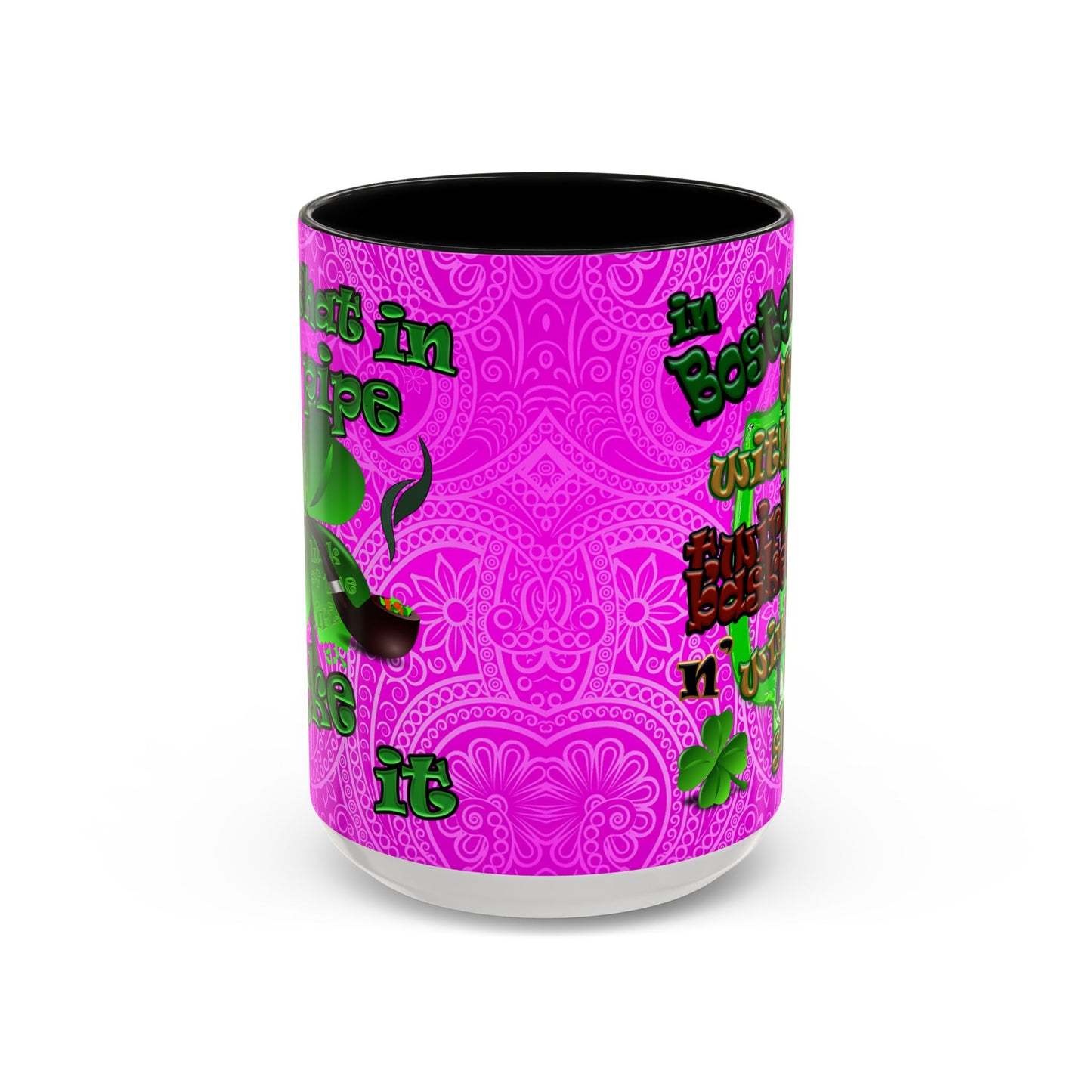 celtics logo - Accent Mug (pink swirl)