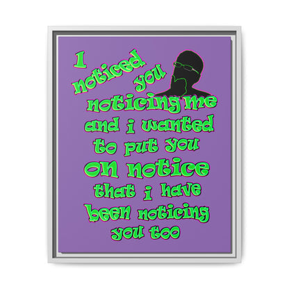 noticed you noticing - framed canvas art (light purple)