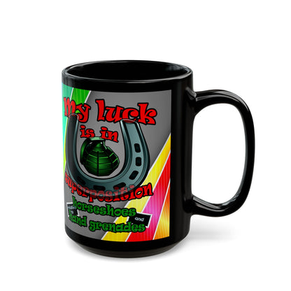 my luck - Black Mug (rainbow split)