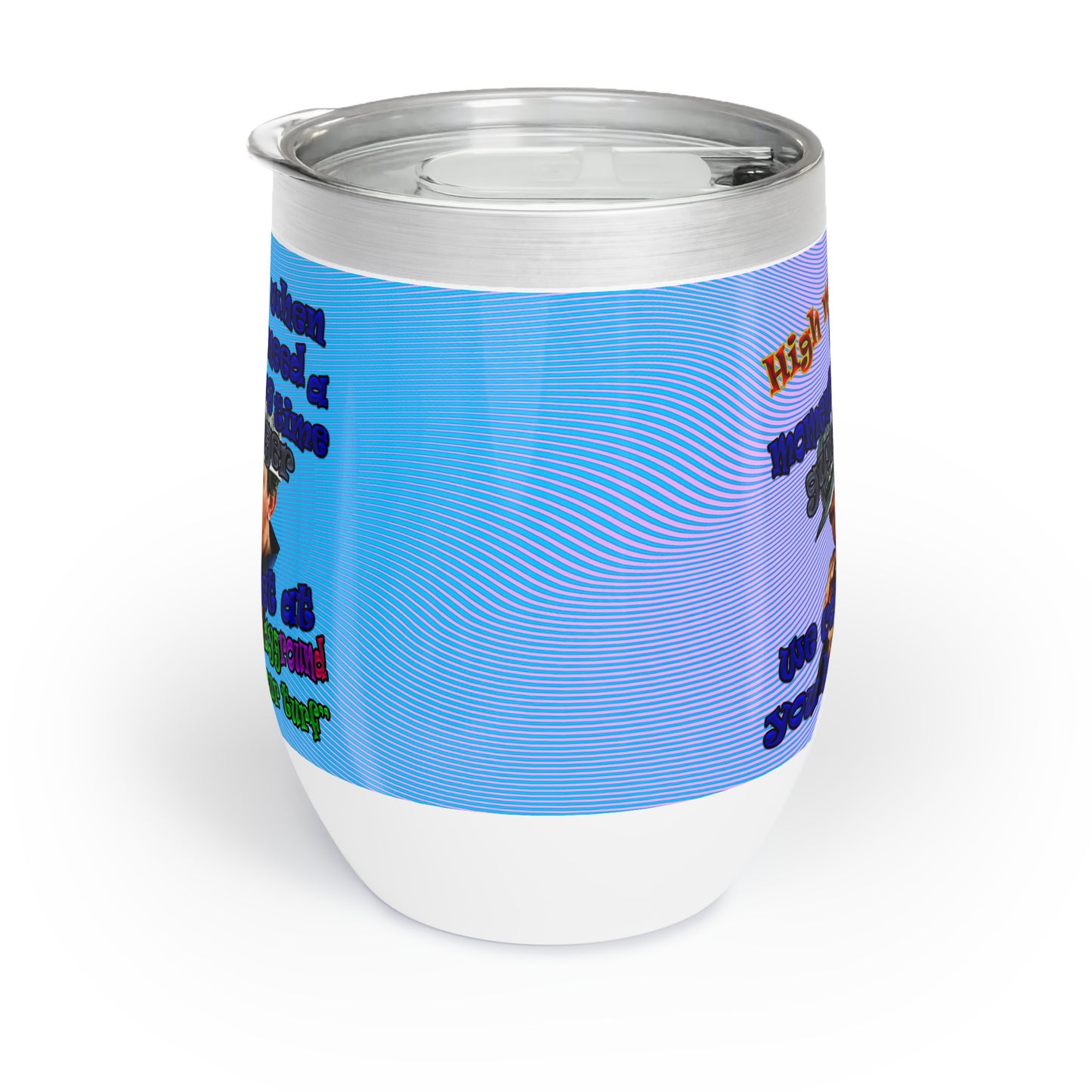 high noon - Chill Wine Tumbler (light blue-purple wave)
