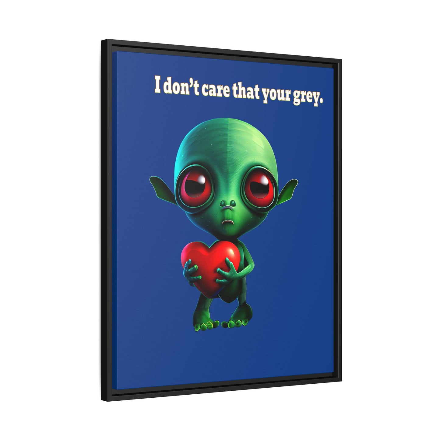 I don't care that your grey - framed canvas art (dark blue)