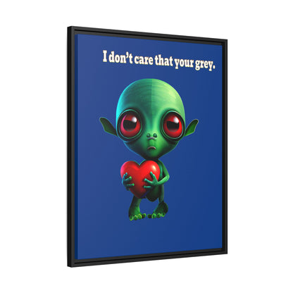 I don't care that your grey - framed canvas art (dark blue)