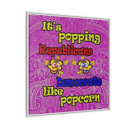 popping like popcorn - framed canvas art (pink swirl)