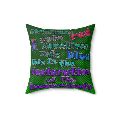 declaration of the independents - Spun Polyester Square Pillow - (logo green)