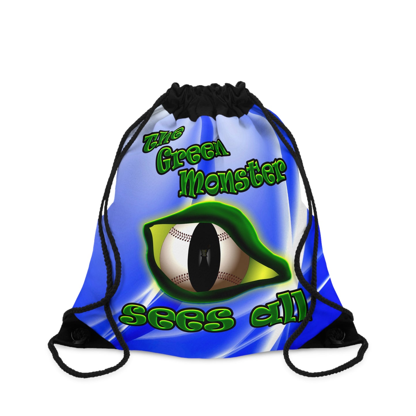 green monster - Drawstring Bag (blue-white wave)