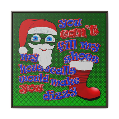 santa's shoes - framed canvas art (logo green)