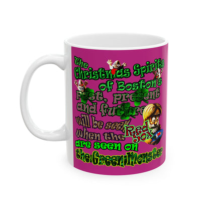 christmas spirits of boston - White Mug (pink)