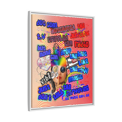 drop the beat - framed canvas art (yellow-orange wave)