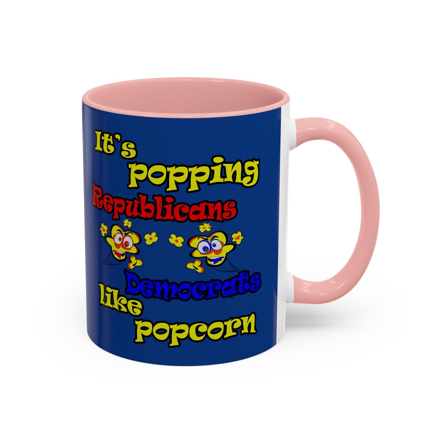 popping like popcorn - Accent Mug (dark blue)
