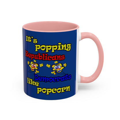 popping like popcorn - Accent Mug (dark blue)