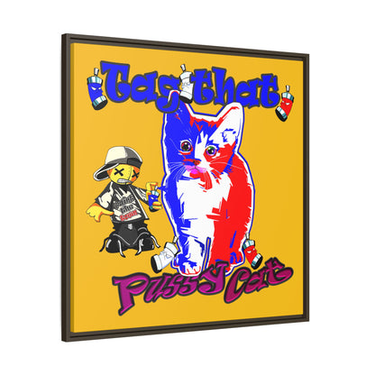 tag that - framed canvas art (yellow)